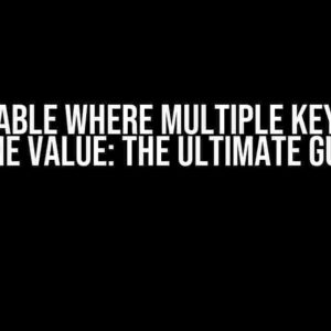 Hash Table where Multiple Keys have Same Value: The Ultimate Guide