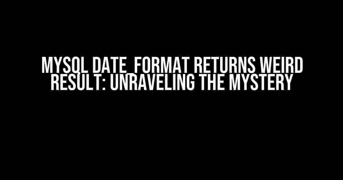 MYSQL DATE_FORMAT returns weird result: Unraveling the Mystery