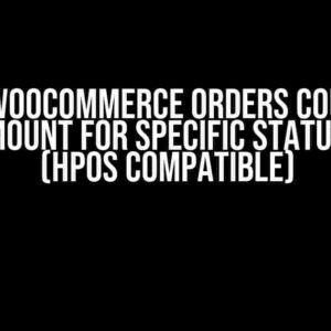 Query WooCommerce Orders Count and Total Amount for Specific Status via SQL (HPOS Compatible)