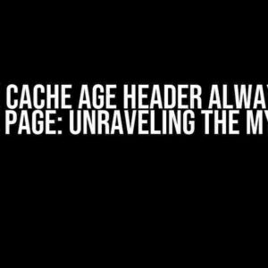 Varnish Cache Age Header Always 0 for Entire Page: Unraveling the Mystery